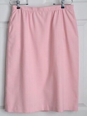 Vintage 80s-90s Suitsme Pink Pencil Midi Skirt with Pockets Size 10